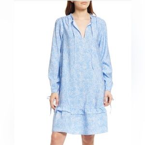 Scotch and soda, blue and white printed shirt dress